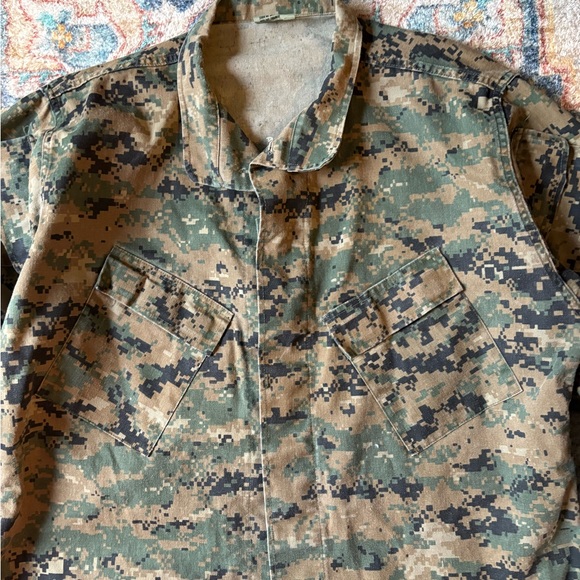 Vintage Military Digital Camo Slant Pocket Button-up Jacket Large - Picture 4 of 5